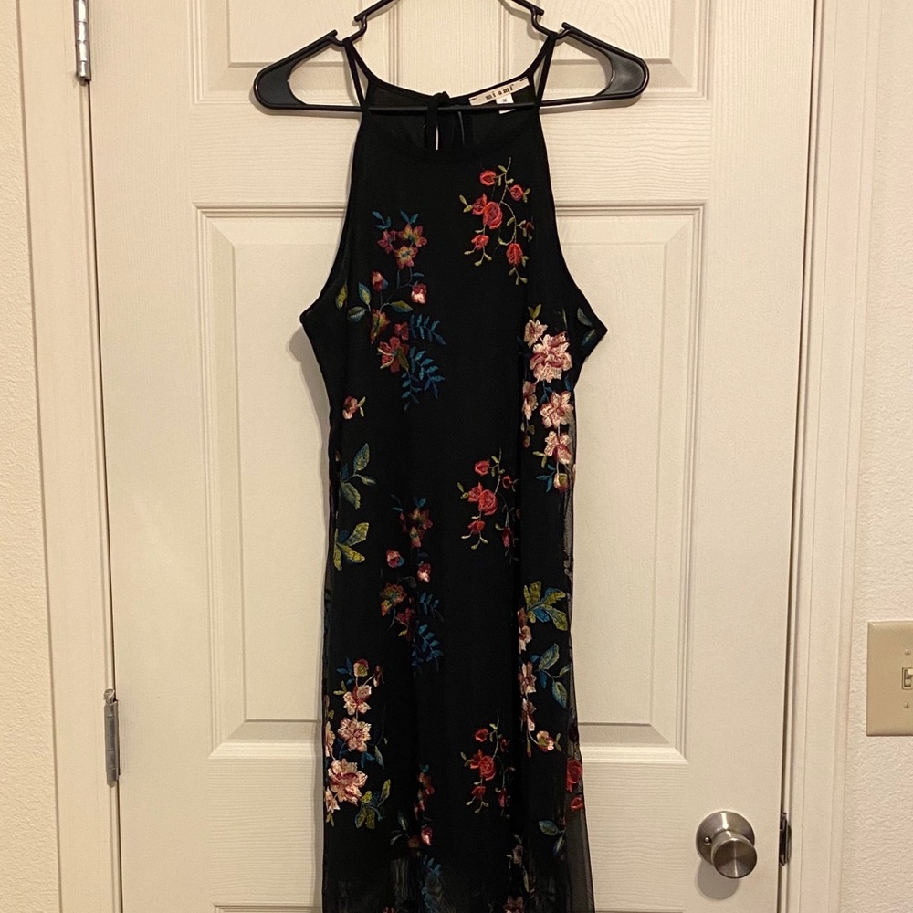 Francesca’s Miami Embroidered Maxi Dress NWOT